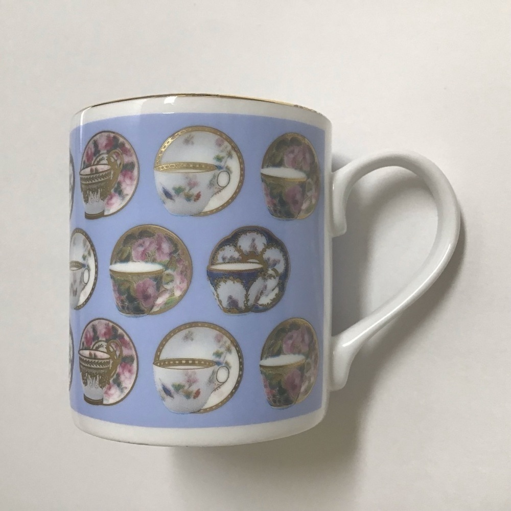 Porcelain Teacup Motif The British Museum Bone China Blue Coffee Cup Gilded Gold